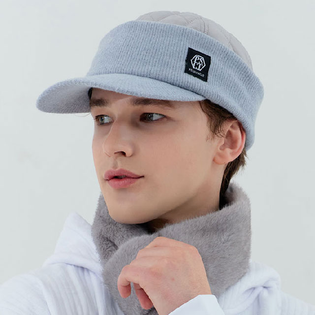 페르시안캣 이어플랩 방한 니트 4온스 패딩 골프 모자, 그레이 (P44MCP04), 1개 58,000원