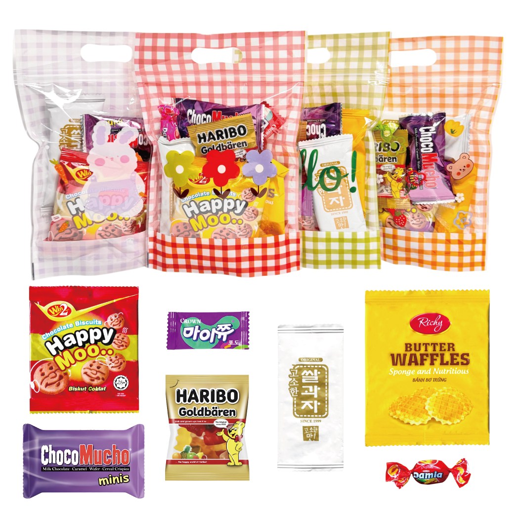 주주나라 어린이집 유치원 생일 답례품 구디백 손잡이 봉투포장 단체 행사 교회 간식선물세트, 8개, 손잡이봉투 16,000원