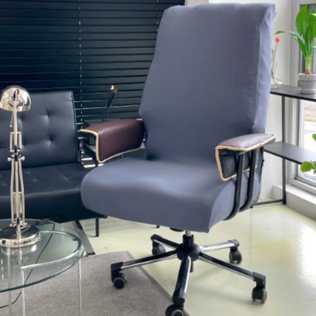 커버무드 고탄력 빅사이즈 사무실 컴퓨터 의자 커버, 그레이, 1개 15,900원