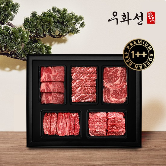 횡성한우 숙성 투뿔 1++등급 시그니쳐 로스세트 2호 /꽃등심+안창살+토시살+갈비살+살치살/ 735,000원