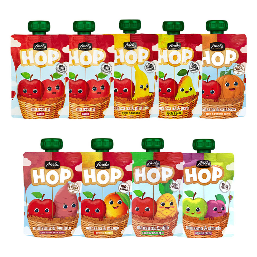 아넬라 HOP 퓨레 사과 100g 2p + 바나나 100g + 사과배100g + 단호박 100g + 고구마 100g + 푸룬 100g + 애플망고 100g + 파인애플 100g 세트 33,900원