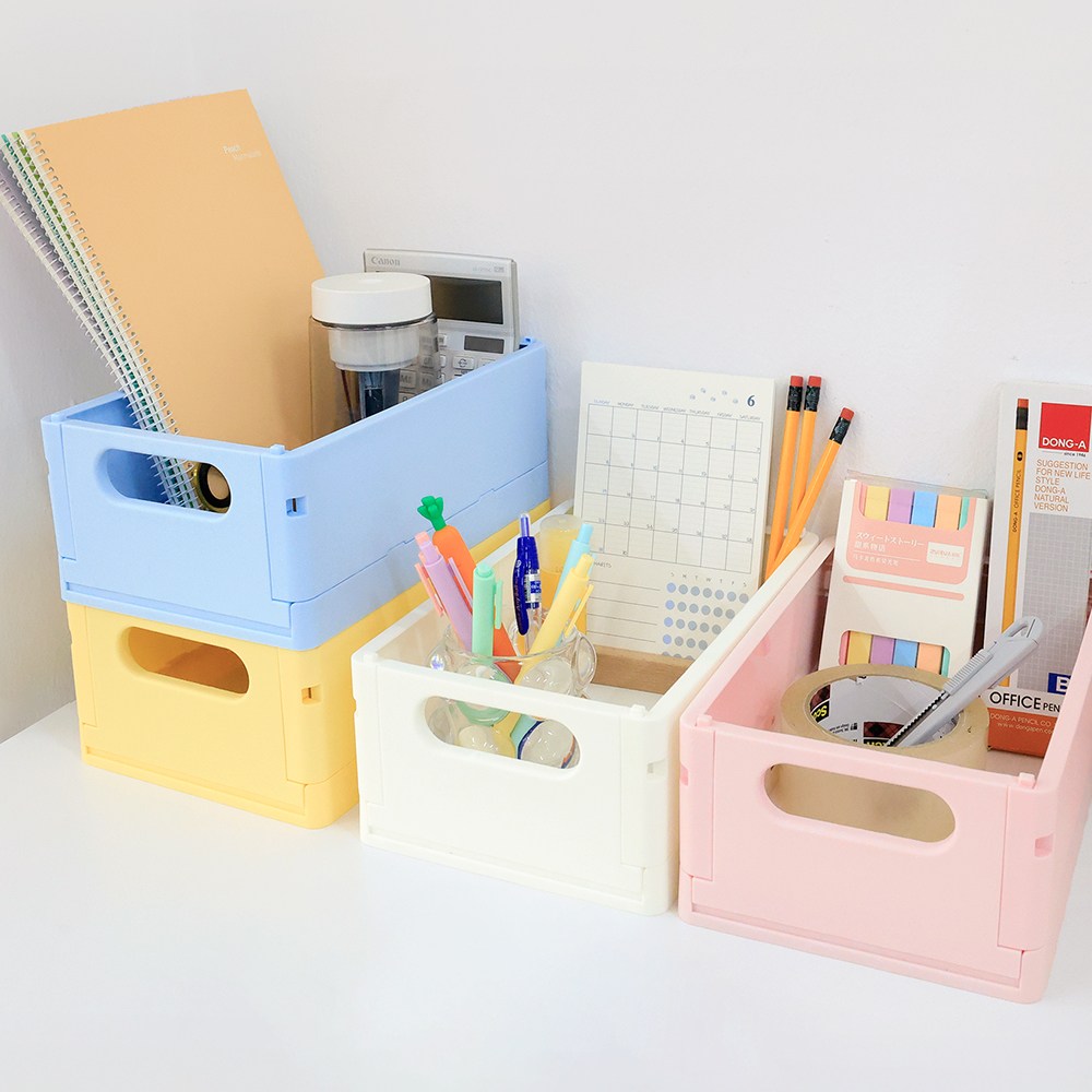 오아트 접이식 폴딩 바구니 4종 택1 신학기 다용도 수납 정리함 리빙박스, 옐로우, 1개 3,400원