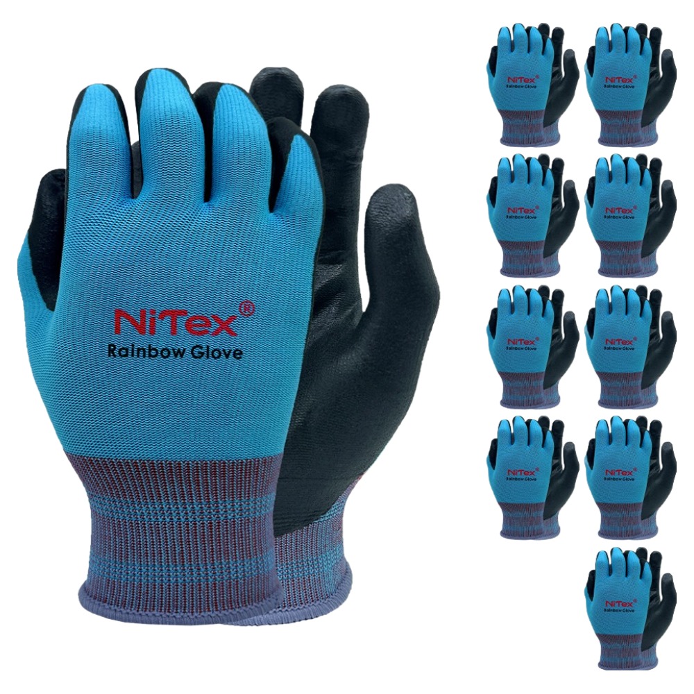 나이텍스 레인보우 NBR폼 코팅작업장갑 양손세트 L NRG-200, 블루, 10세트 17,770원