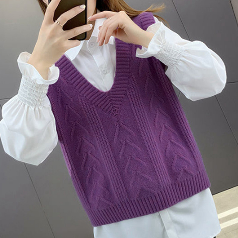 소니오 여성용 브이넥 포인트 짜임 니트 조끼 21,910원