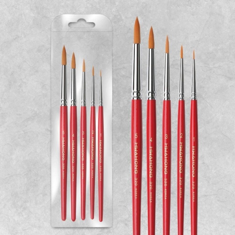 화홍 320(R) 세필붓 인조모 5본조 세트 구성붓, 상세페이지 참조 22,690원