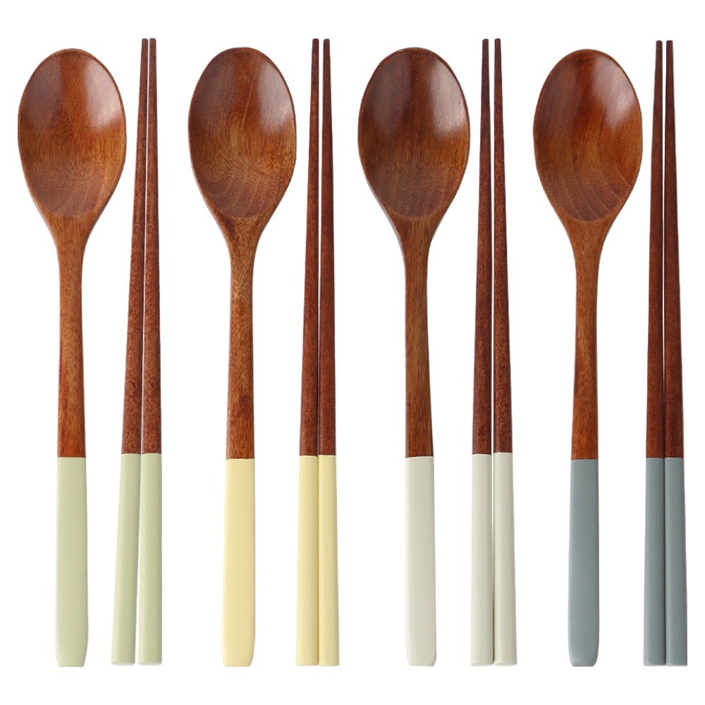 이와이엔스토리 파스텔 컬러핸들 옻칠 수저 4벌 세트 10,400원