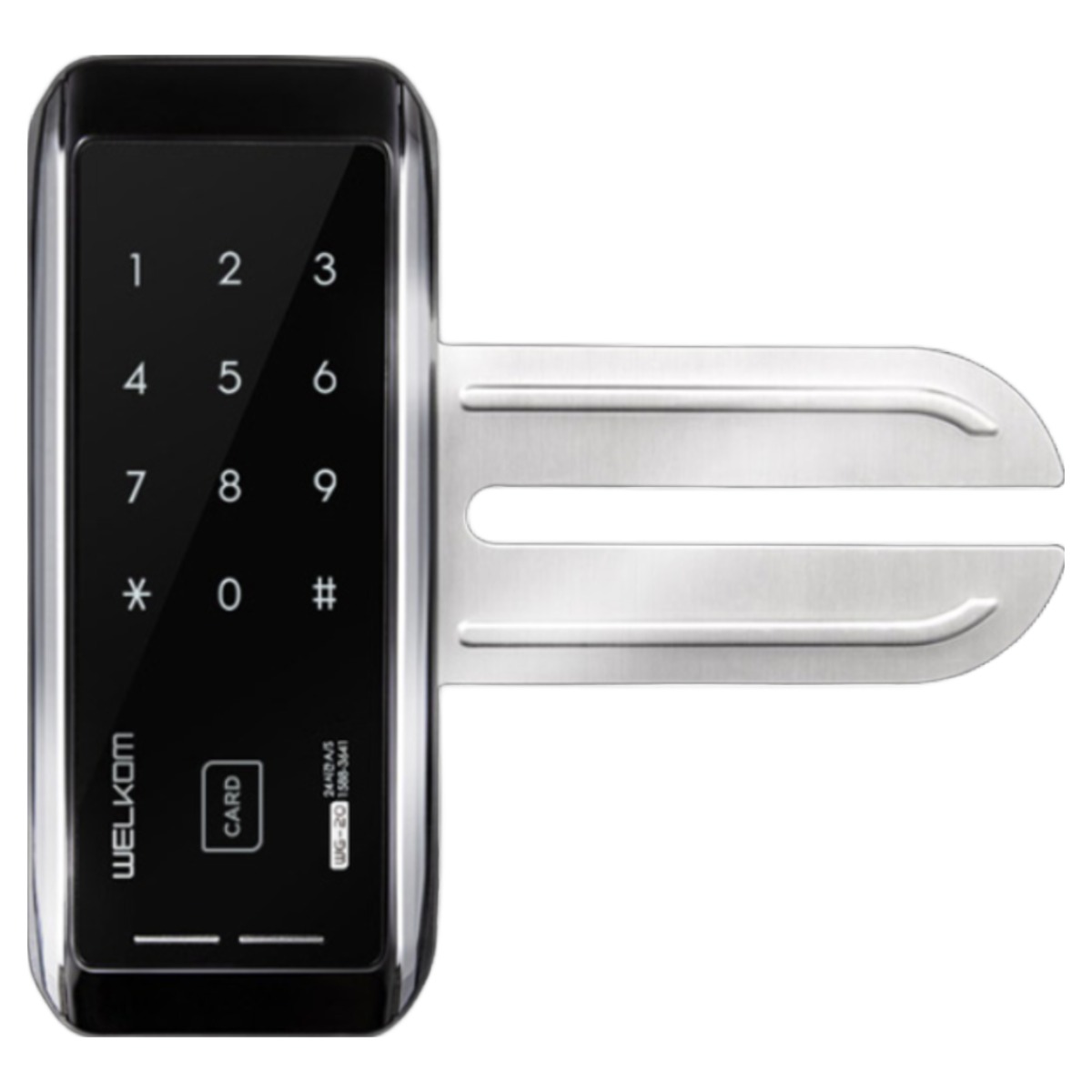 [무료설치] 웰콤 WG-20 양문형(홀더포함) 카드키4개+번호키 강화유리문전용 좌우수문인식(키패드자동전환) 상시문열림기능 차임벨기능 생활방수 상가 빌라 현관문 디지털도어락 도어록, 웰콤 WG-20 양문형/무료설치(A지역)-월요일, 방문설치 136,000원