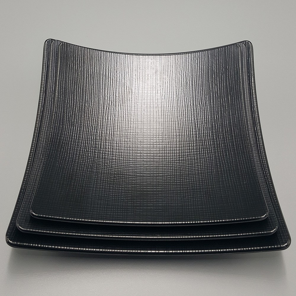 굿다이닝 멜라민 매트 깊은정사각접시, 블랙, 1개 4,700원