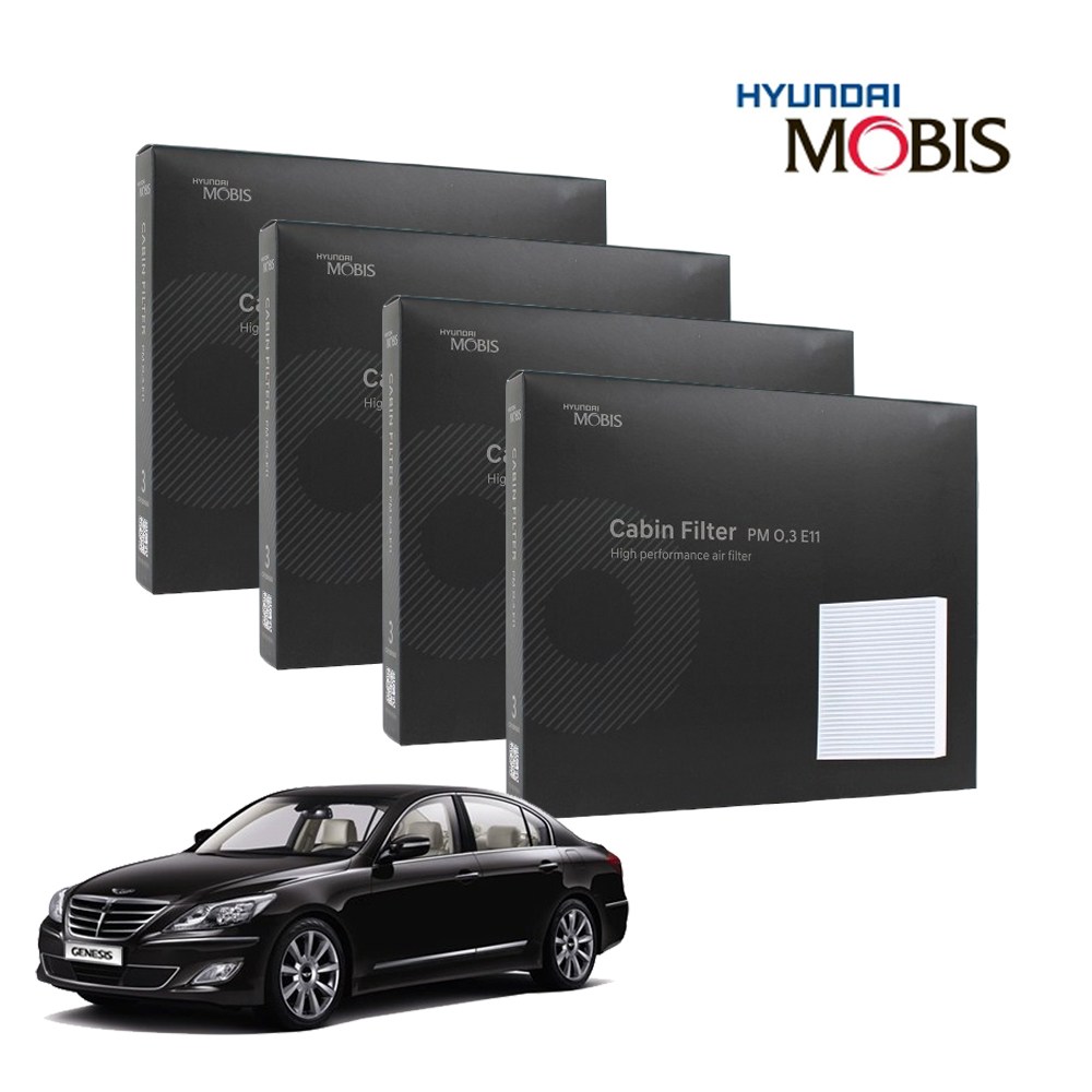 현대모비스 정품 프리미엄 에어컨필터 2년분 4개입 제네시스 BH330 전용 2008년~2013년 적용, 4개 49,900원