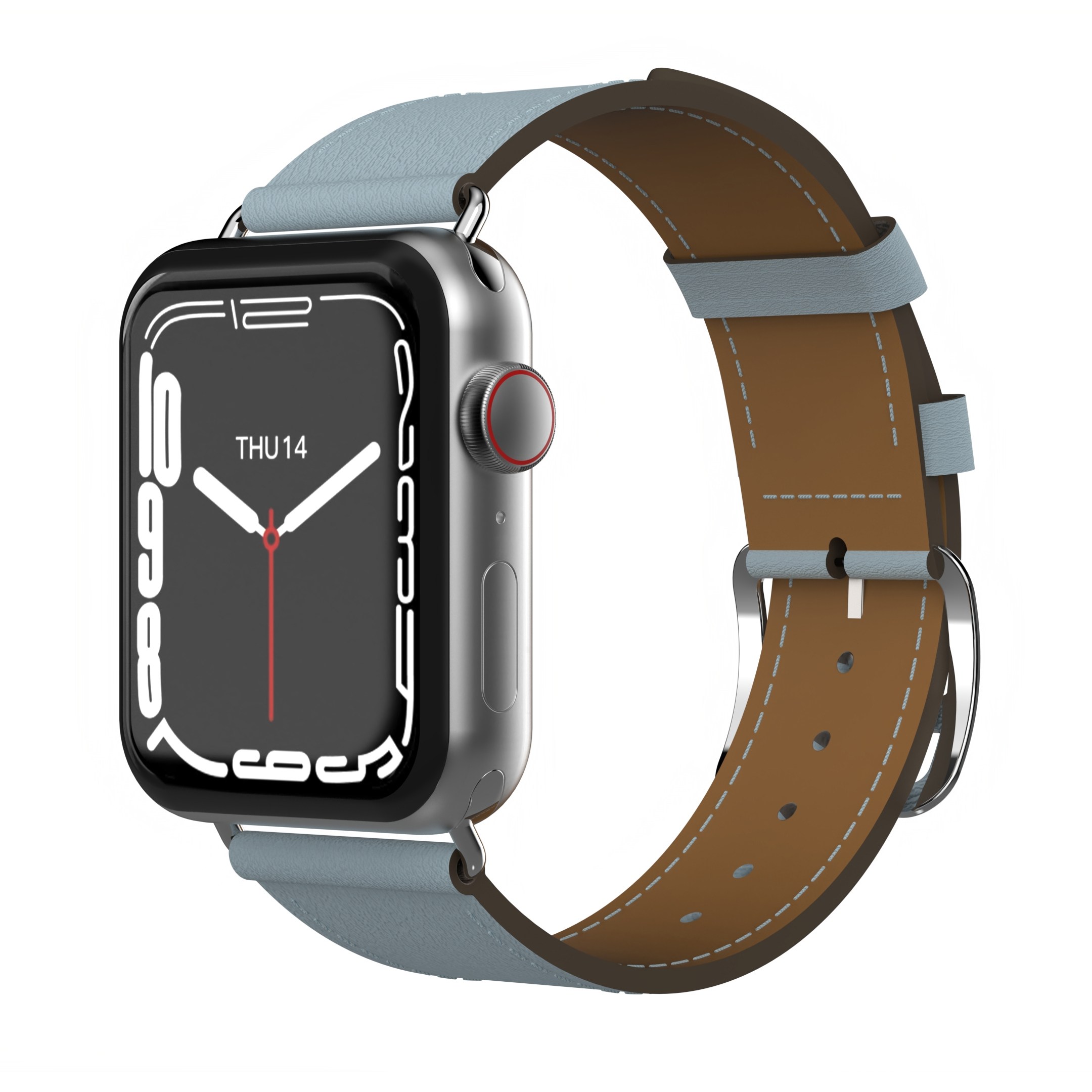 아이메이드잇 애플워치 호환 모던 가죽밴드 각인 스트랩, 그레이 블루 24,900원