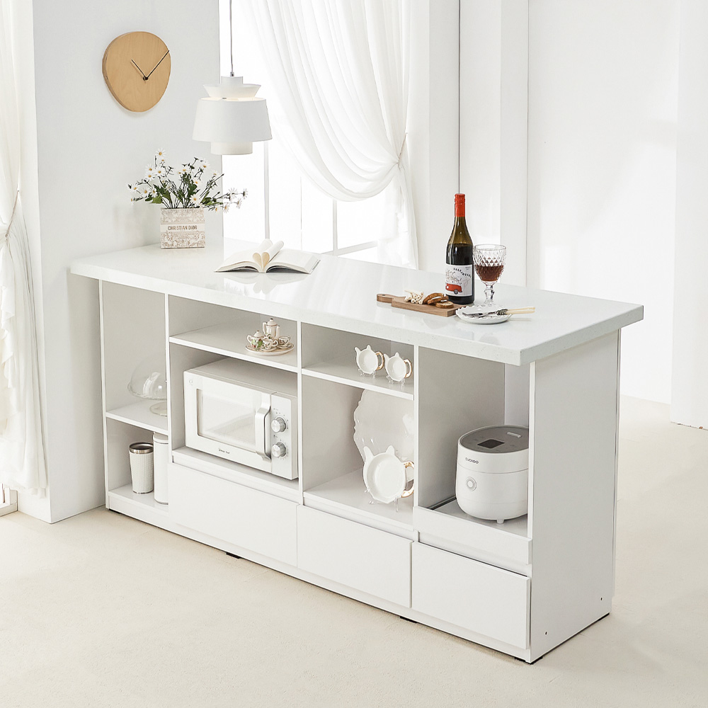 샤르 홈바테이블 아일랜드 식탁 밥솥 렌지대 인조대리석 1700 583,900원