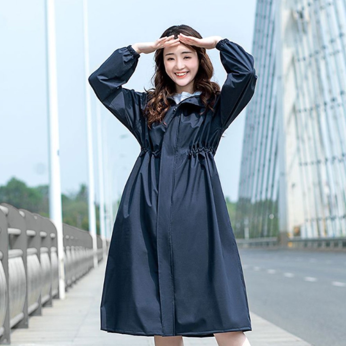 예쁘게 보이는 코트형우의 남여공용 우비 레인코트 22,400원