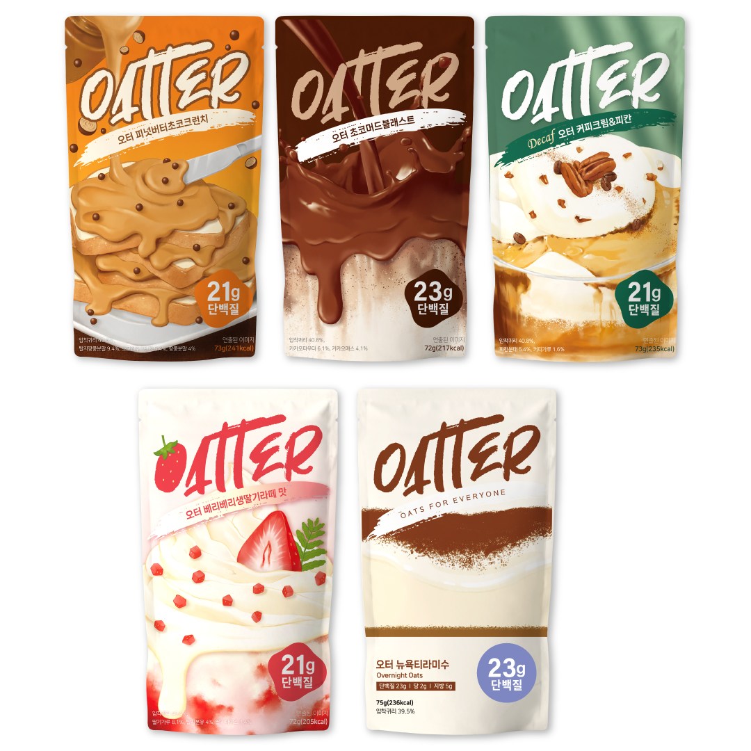 [아침 식단팩] 오터 프로틴 오버나이트 오트밀 귀리, 5개, 74g 29,900원