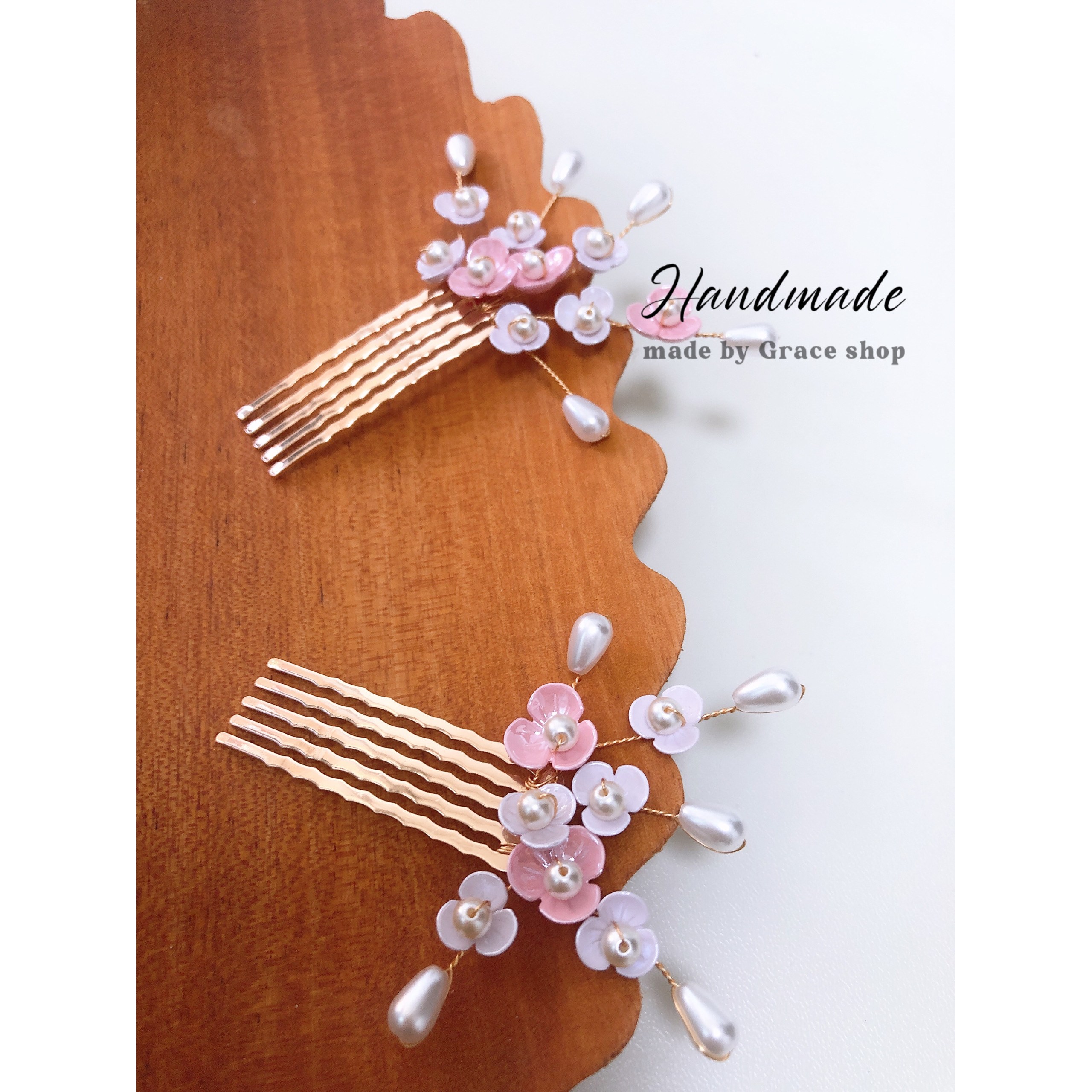 나연한복소품공방 전통 한복 머리 헤어 악세사리 미니 플라워  한복뒤꽃이 옆꽂이 2p 32,100원