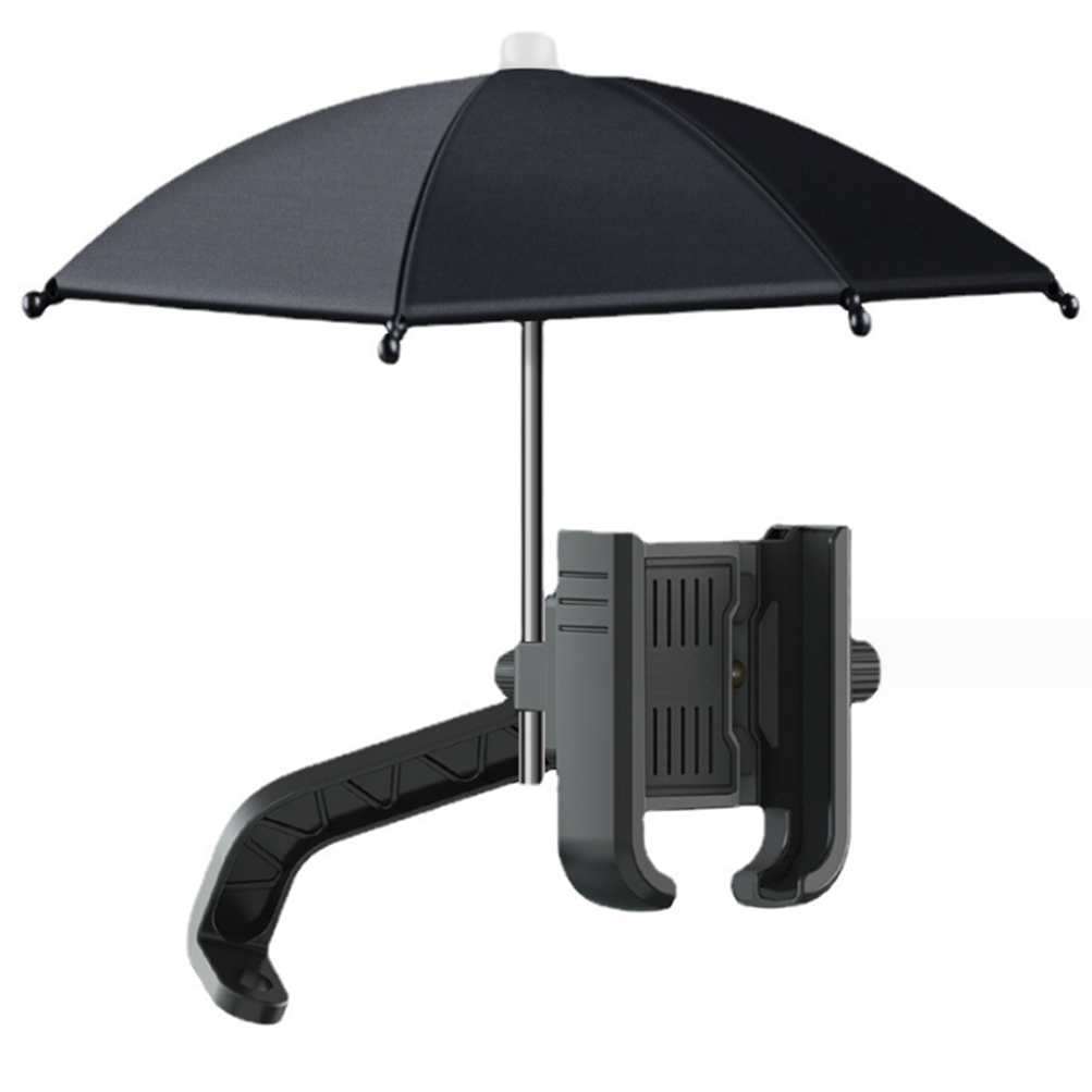 데일리쇼핑 오토바이우산 케이블타이2P 포함 휴대폰 핸드폰 배달대행 햇빛가리개 거치대우산 자외선차단, 블랙 4,250원