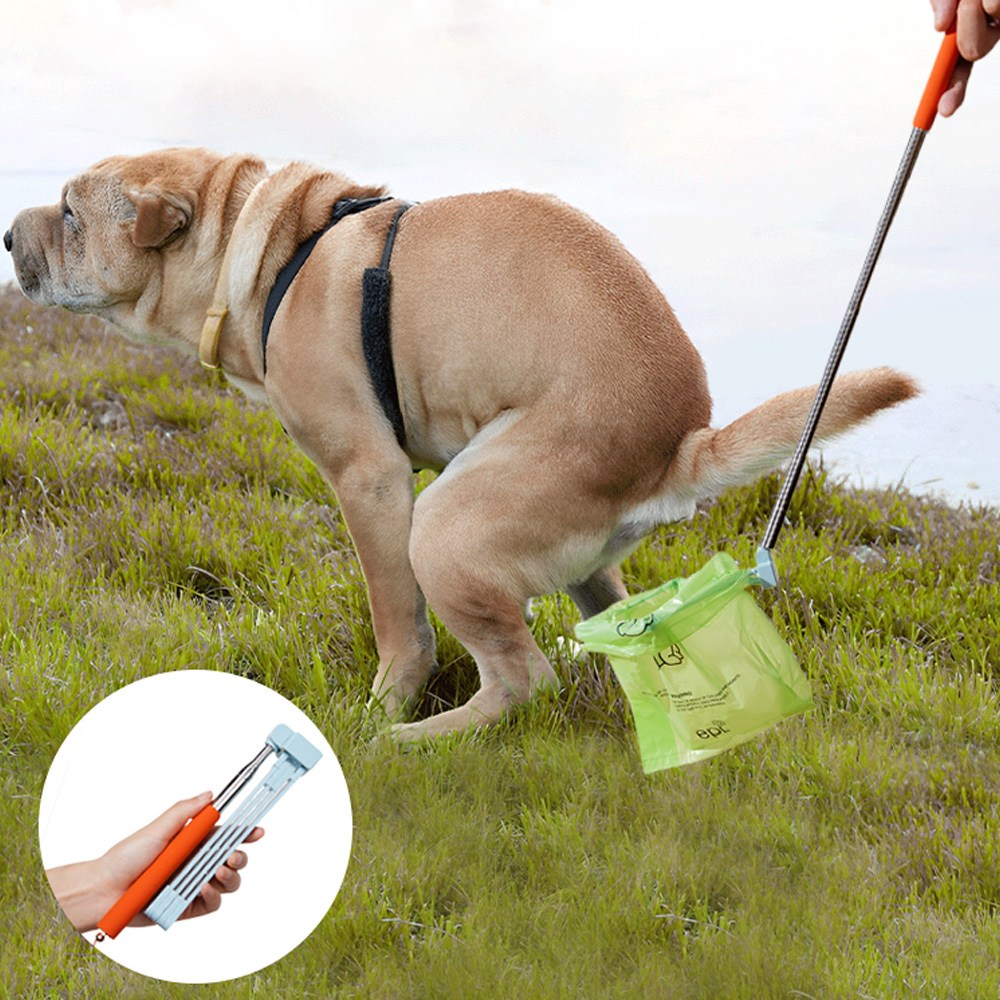 Jeernare 외출 산책 강아지 배변집게 비접촉 강아지똥 집게 초경량 휴대용 접이식, 1개, 블루 17,100원