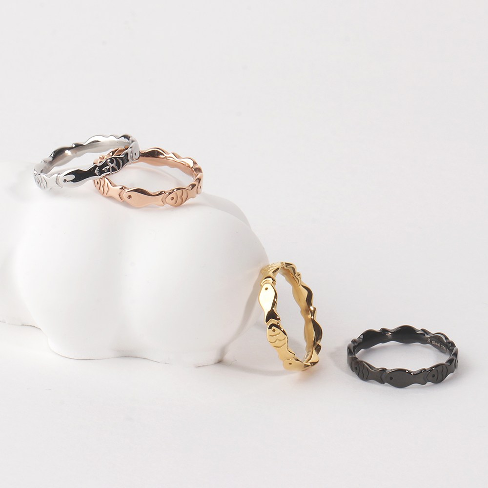 VARAM 붕어빵 물고기반지 행운 소원성취 우정링 써지컬 316L 스틸, 현재가 12,800원