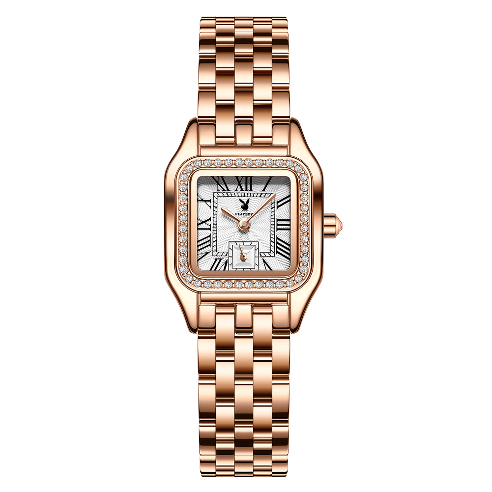 PLAYBOY 플레이보이 여성 시계 심플 스퀘어 디자인 세련된 스테인리스 밴드 명품 스타일 86,000원