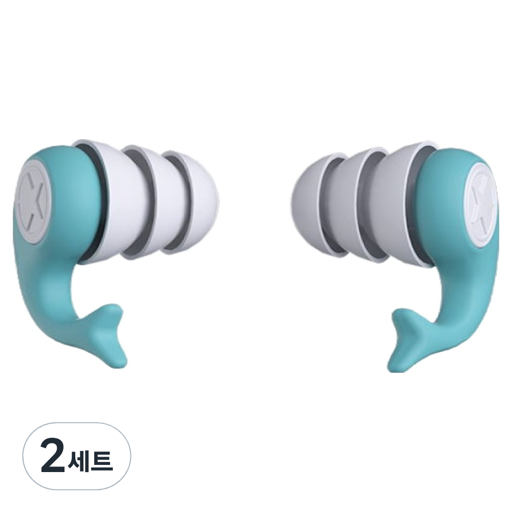 누비나 실리콘 돌고래 방음 수면 수영 공부 귀마개 좌우 세트 블루, 2세트 12,000원