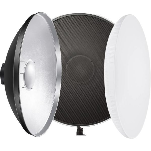 반사 카메라 168인치42cm 은색 뷰티 디쉬 리플렉터 허니콤 그리드 흰색 디퓨저 소켓 포함 보웬스 마운트 스튜디오 스트로브 플래시용 이상적인 사진 조명용 고독스 호환 116,100원