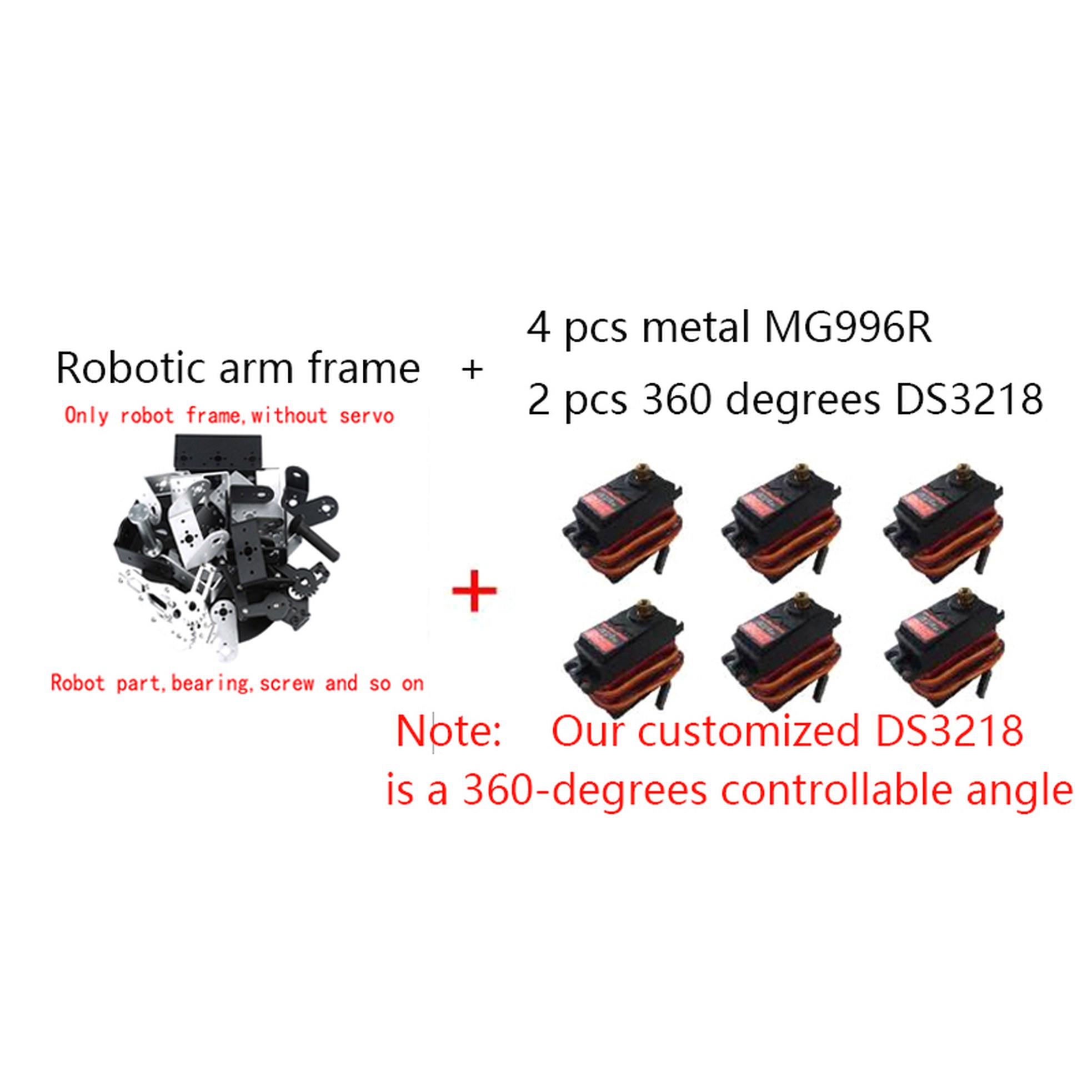 아두이노 로봇용 금속 합금 기계식 암 클로 키트, 교육용 Ps2 프로그래밍 가능 완구, 360 도, 6 DOF, MG996R 247,500원