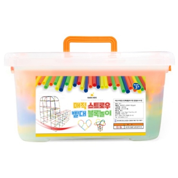 라라키즈 매직 스트로우 빨대 블록놀이 (빨대 300p+커넥터200p), 혼합색상, 1개 16,480원