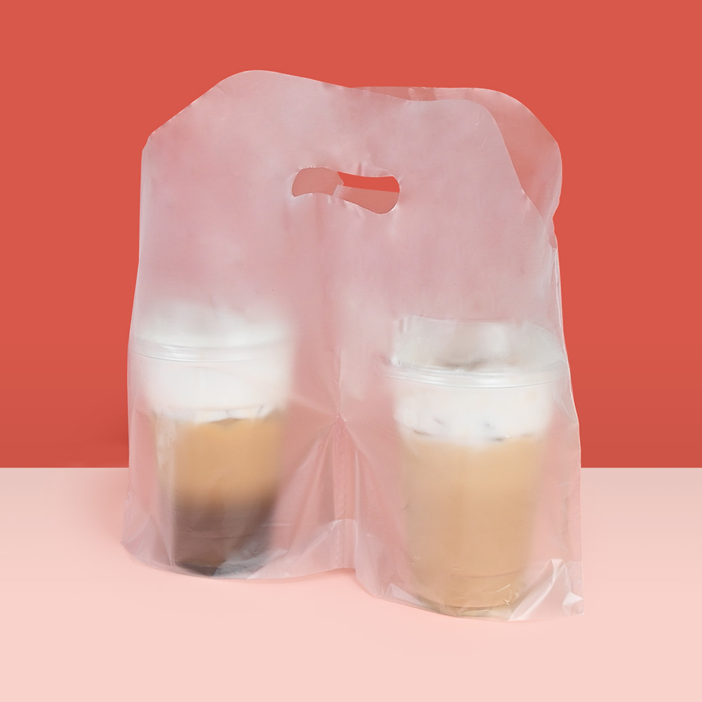 제이팩토리 커피 테이크아웃 손잡이 반투명 비닐캐리어 2구 55,000원
