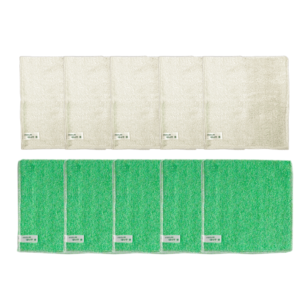 필하이 세제가 필요없는 대나무셀 천연향균 행주 수세미, 혼합(화이트5개, 그린5개) 10개, 1세트, 1개 30,000원