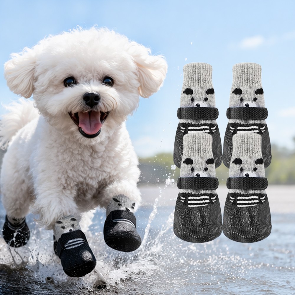 사니사니 강아지 미끄럼 방지 방수 양말 신발, 1개, 곰돌이블랙 12,900원