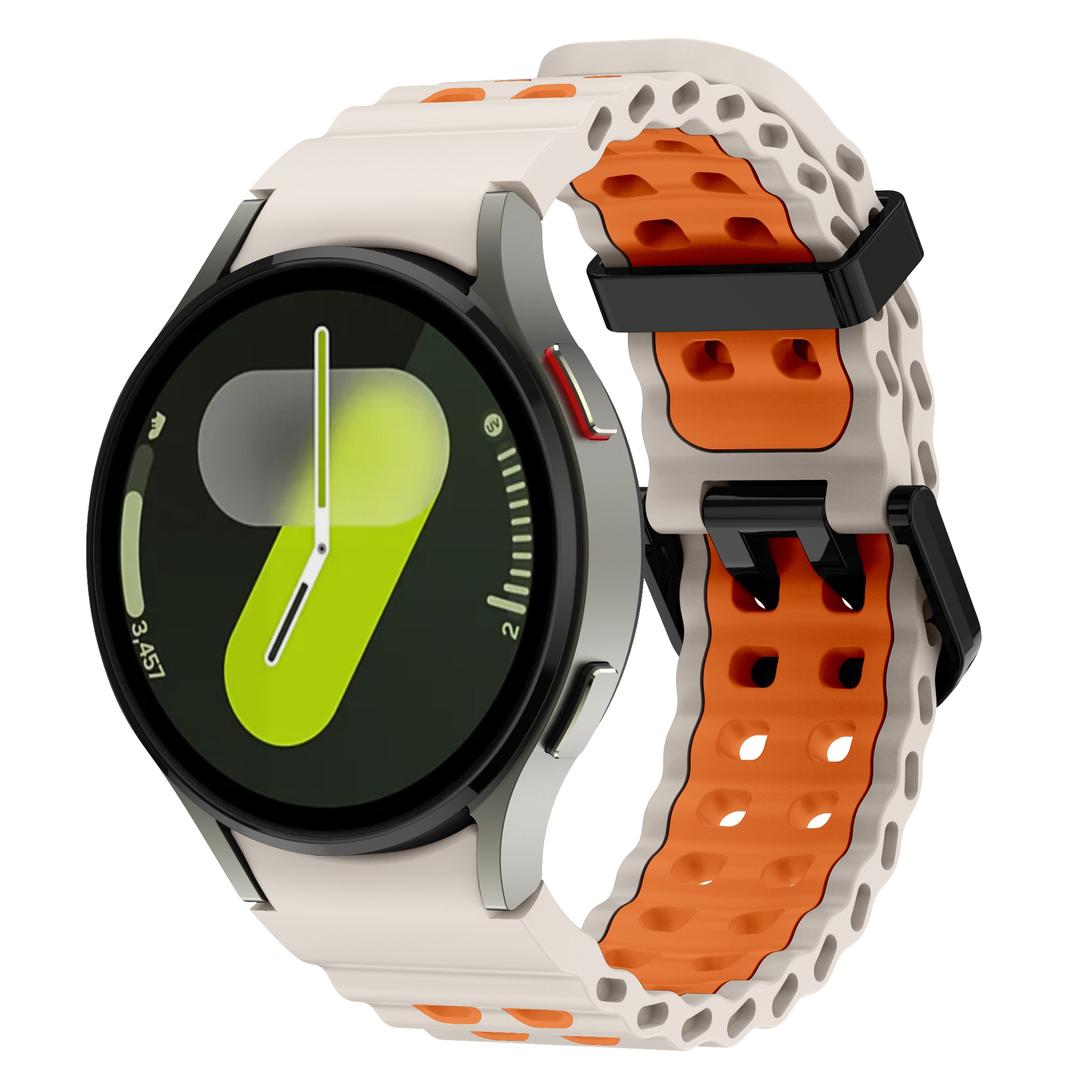 갤럭시워치 울트라 호환 오션 실리콘 스트랩 투톤 스포츠 밴드, 스타라이트/오렌지 12,050원