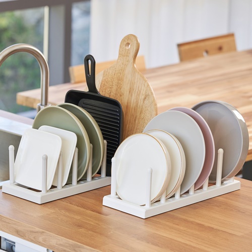 멜든 주방 싱크대 상부장 쟁반 그릇 접시 정리대 꽂이 거치대 접시렉, 밝은회색 (본체+스틱 20개), 1개 12,000원