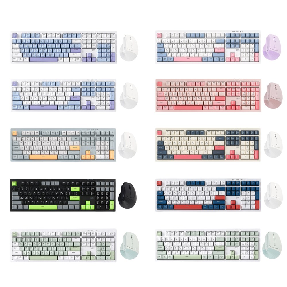 지클릭커 오피스프로 WMK580 사일런스 M RGB 무소음 무선 블루투스 키보드 버티컬 마우스 세트 108 키, 일반형, Gundam, 지클릭커  WMK580 54,800원