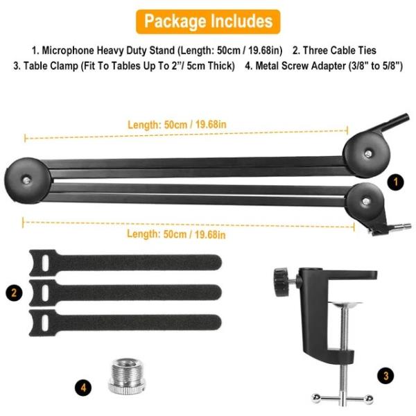 Shure-SM7B 마이크 붐 암, 팝 필터 서스펜션 가위 암 스탠드, Shure SM7B 헤비 듀티 조절 홀더 44,500원