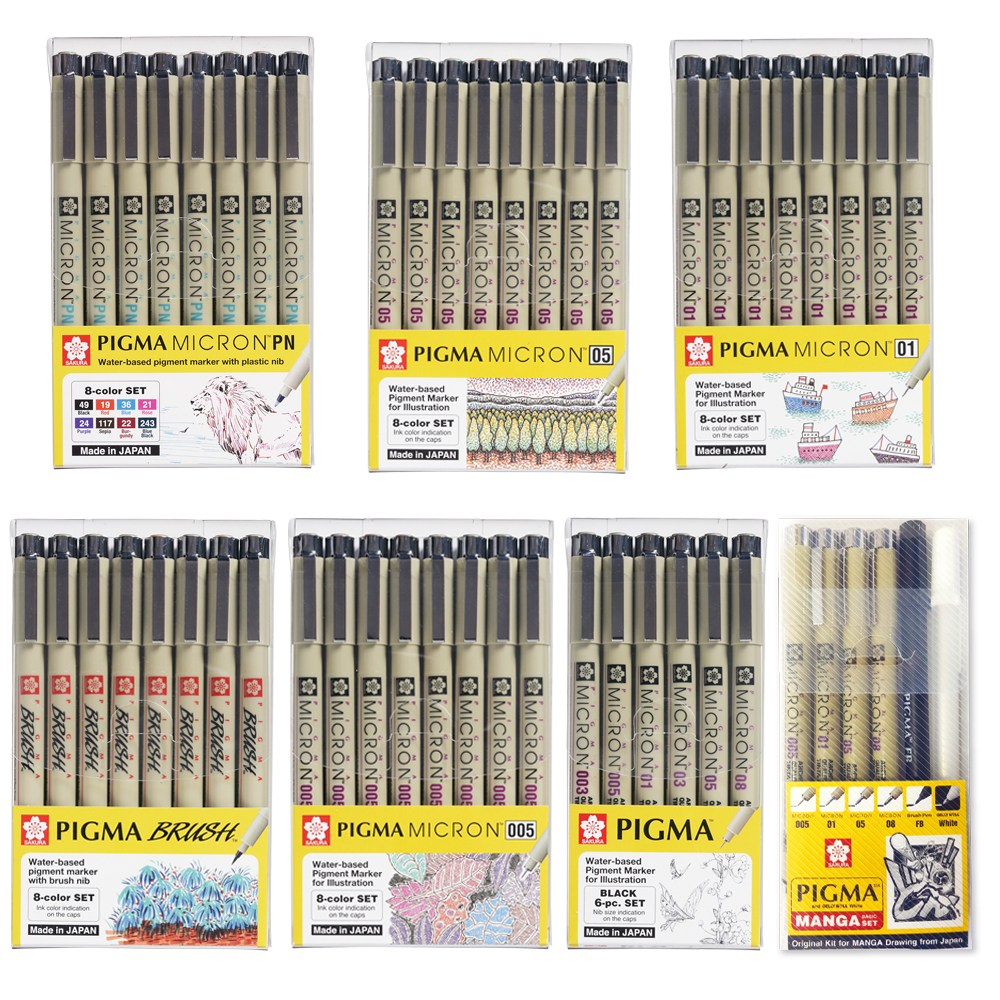 사쿠라 피그마 마이크론펜 세트 6색 8색 8,800원