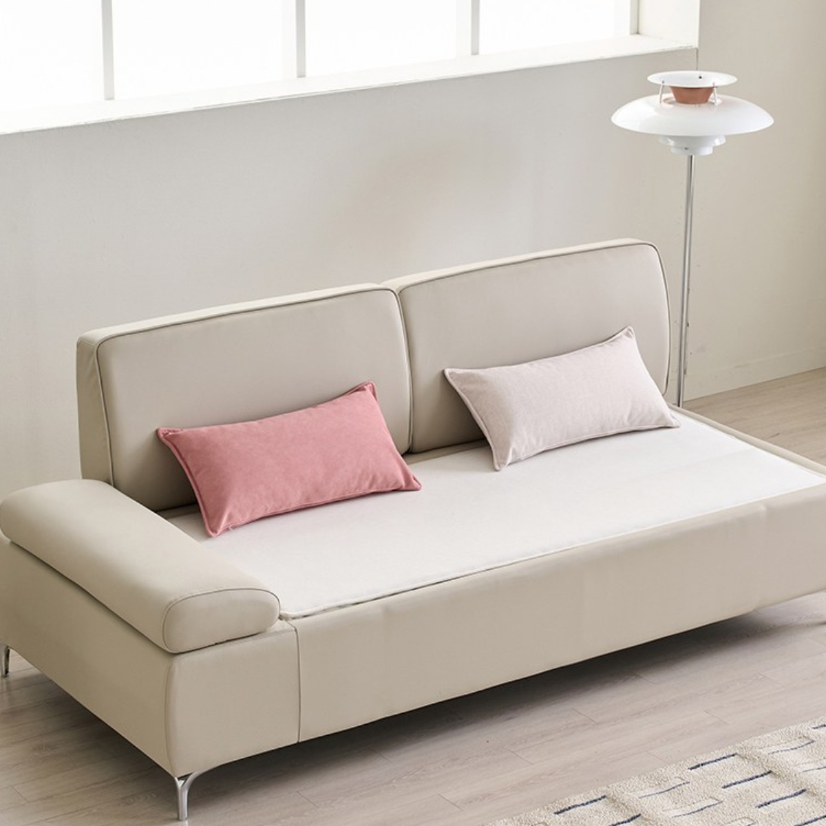 우아미가구 서온 3인용 가죽 황토볼 온열 온도조절 흙소파, 라이트그레이 449,000원