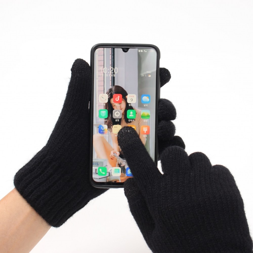 프라임마켓플러스 방한 스마트폰 터치 니트장갑 블랙 겨울장갑 7,870원