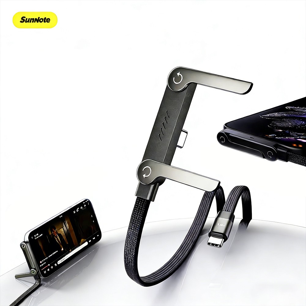 Sunnote C타입 초고속 충전 케이블 240W 내장 접이식 휴대폰 거치대 휴대용 다기능 L형 8,720원