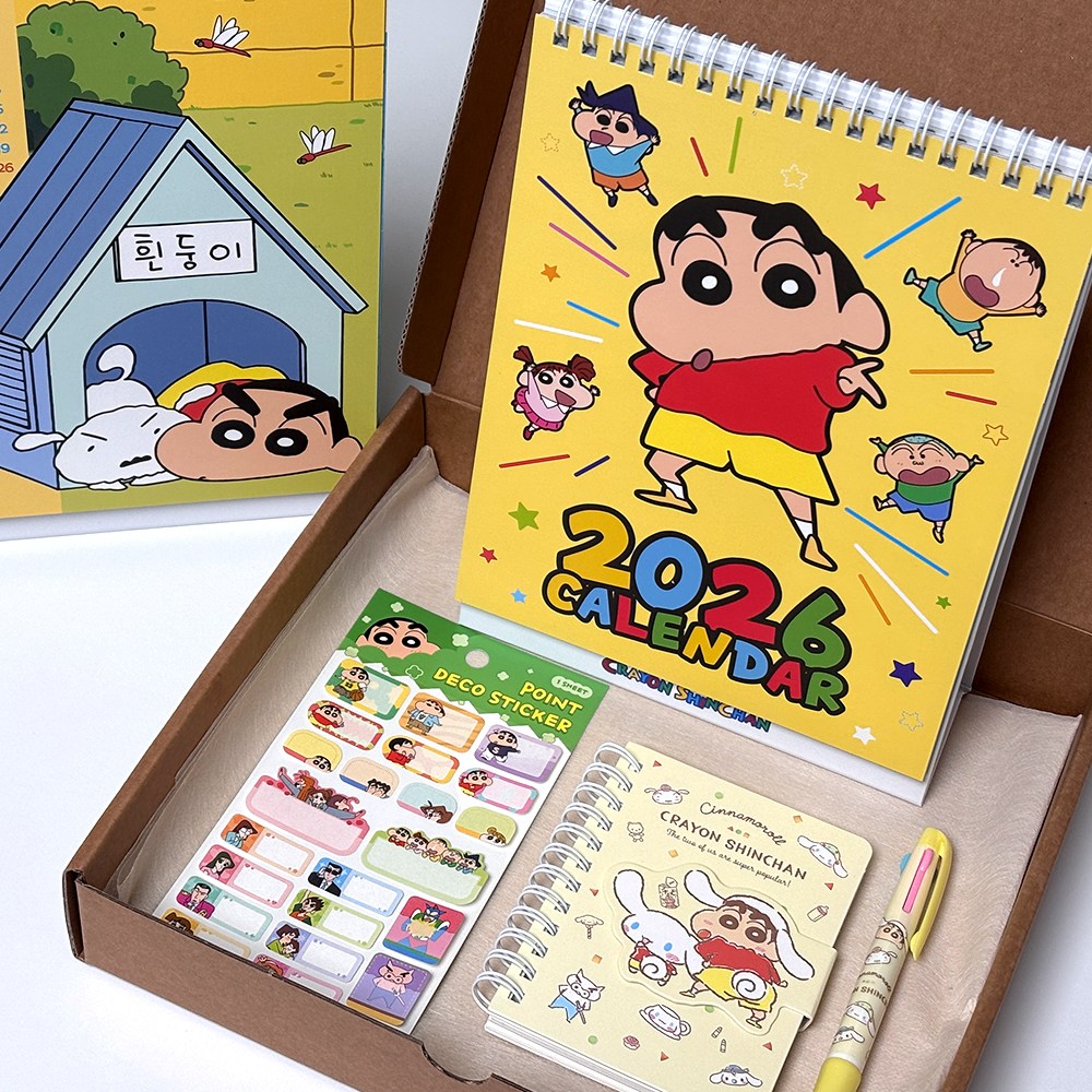 짱구 2026 달력 문구세트 [26년 캘린더 소형 다이어리 벽걸이 스케쥴 다꾸 일러스트] 34,500원