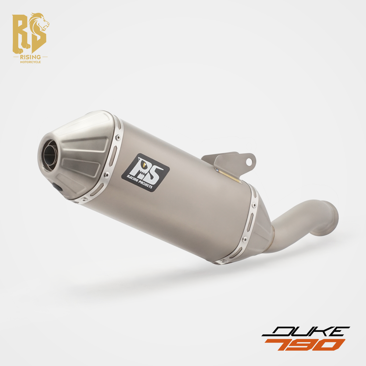 790DUKE 배기 머플러 중후단 일체형 스테인리스 피쉬테일 듀얼 브라켓 EKTM38, 1개 194,800원
