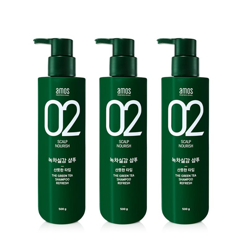 [온깃마켓] 아모스 02 녹차실감 샴푸 산뜻한 타입 지성 모발용 두피 샴푸 신형 50,920원