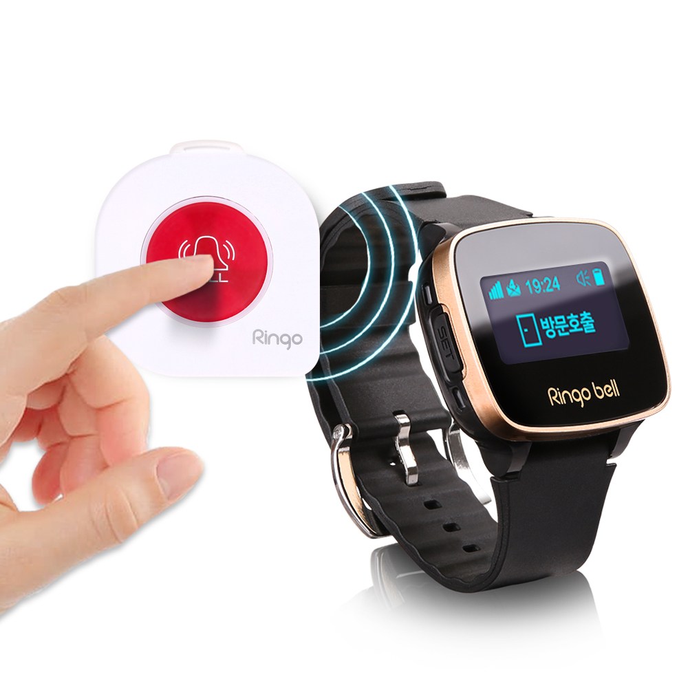[링고벨] 방문자 초인종 청각 시각장애인 소리와 진동알림 시계형 수신기 완전방수벨 세트, 1세트 109,000원