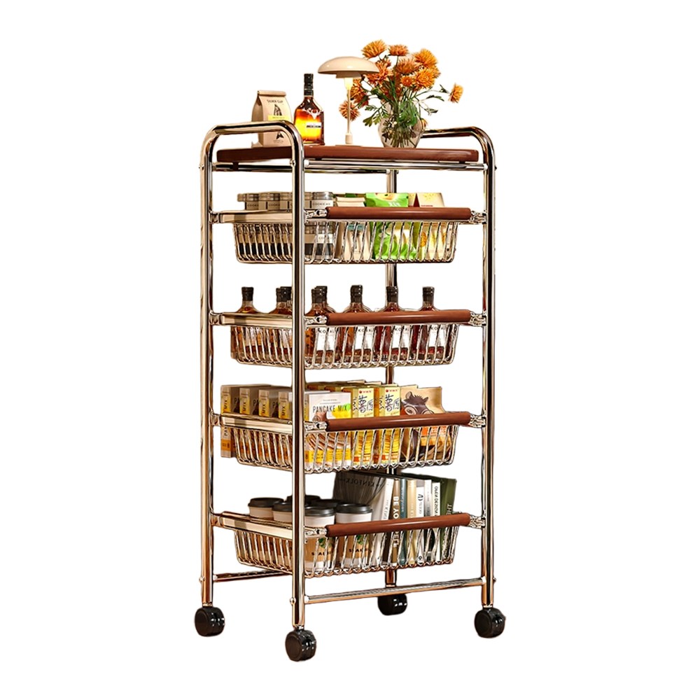 다용도 트롤리 이동식 수납카트 트롤리 선반 철제선반 주방용 과일 바구니 철제 트롤리 선반 360도 회전 수납 36,000원