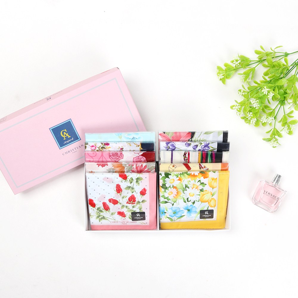 크리스찬 오자르 여성용 나염손수건 10매 선물세트 B 순면 고급손수건 개별케이스 19,900원