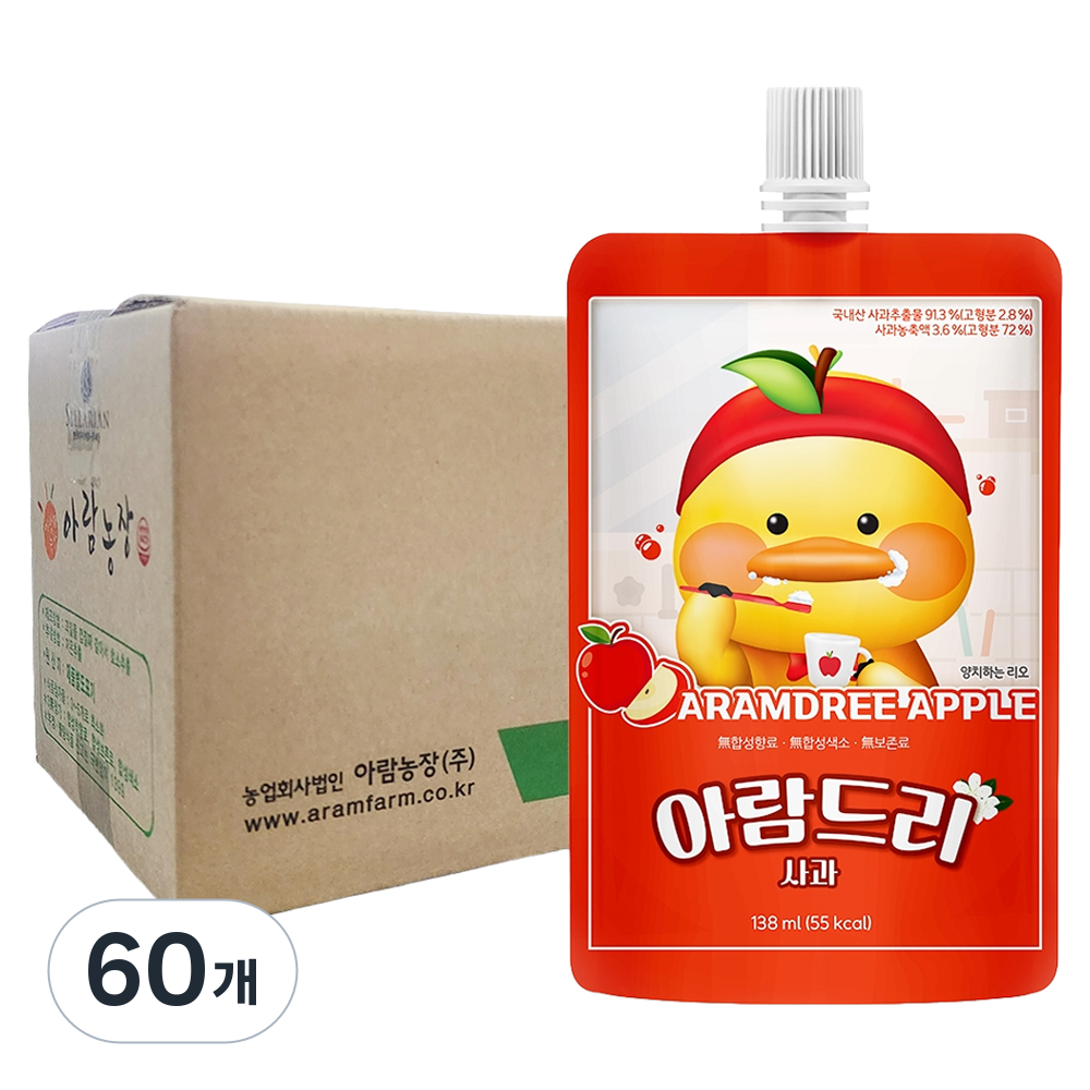 아람농장 아람드리 사과 주스, 60개, 138ml 42,900원