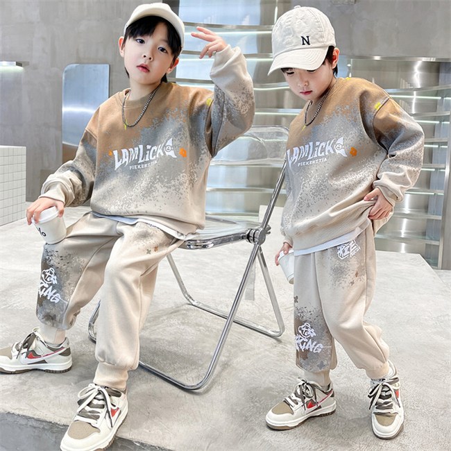 비비키드 남아 봄 가을 세트 LAMLICKA 페인팅 맨투맨 추리닝 주니어 상하복 세트 초중생 긴팔 초등생 긴바지 세트 (B23) 36,800원