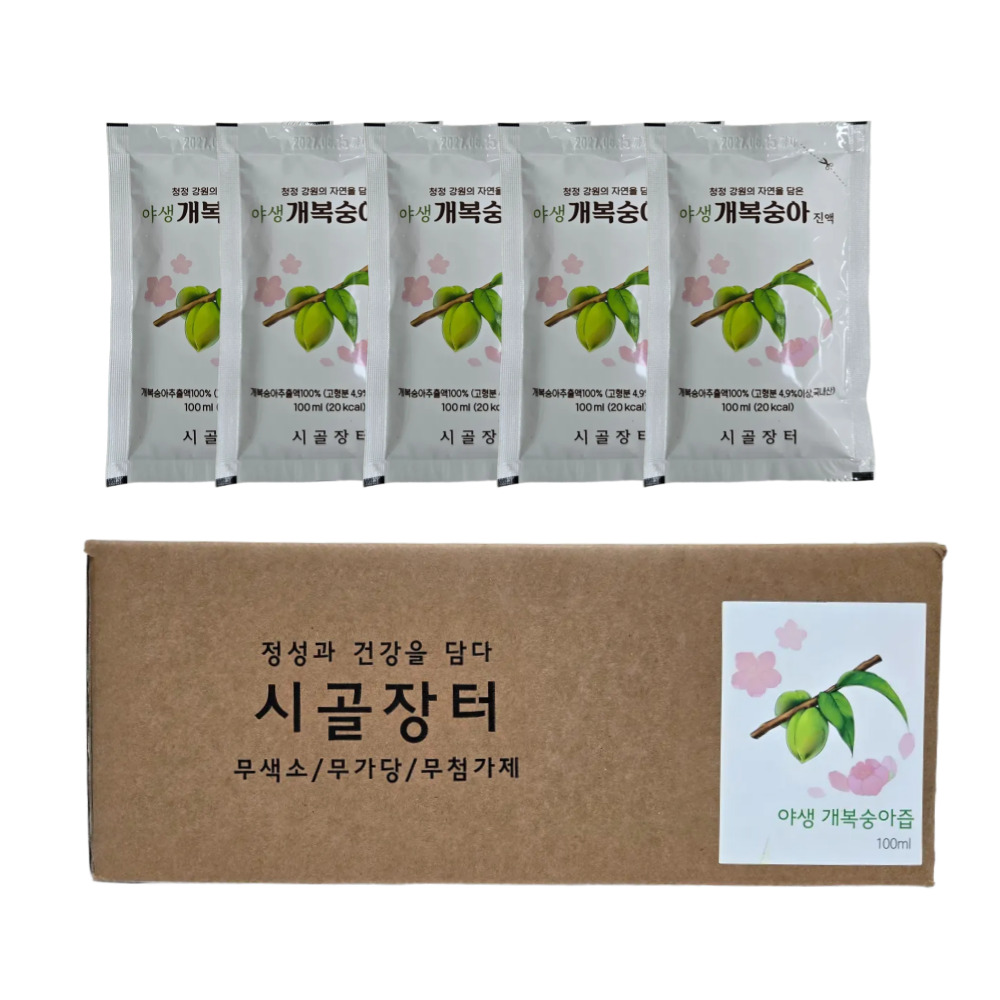 시골장터 개복숭아 즙 30포 100ml 무설탕 무첨가 돌복숭아 산복숭아, 1개, 3L 33,900원
