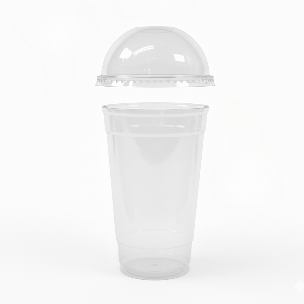 [돔리드+투명컵100P] 92파이 일회용 테이크아웃 플라스틱PET컵 뚜껑세트, 1개, 100개입, 600ml 18,000원