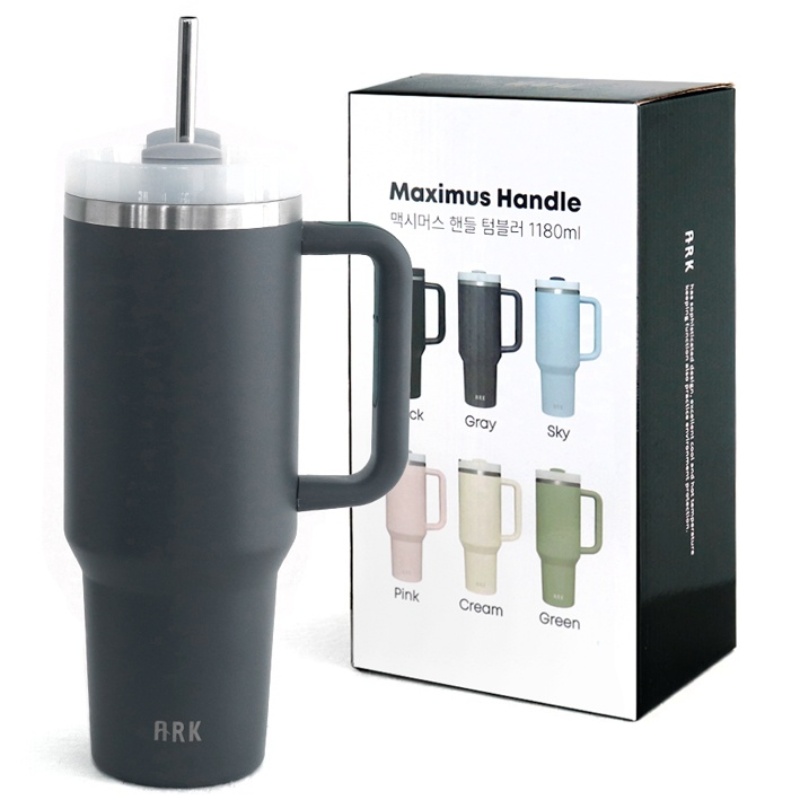 아크 맥시머스 핸들 대용량 빨대 텀블러 1180ml, 그레이, 1개, 현재가 16,400원