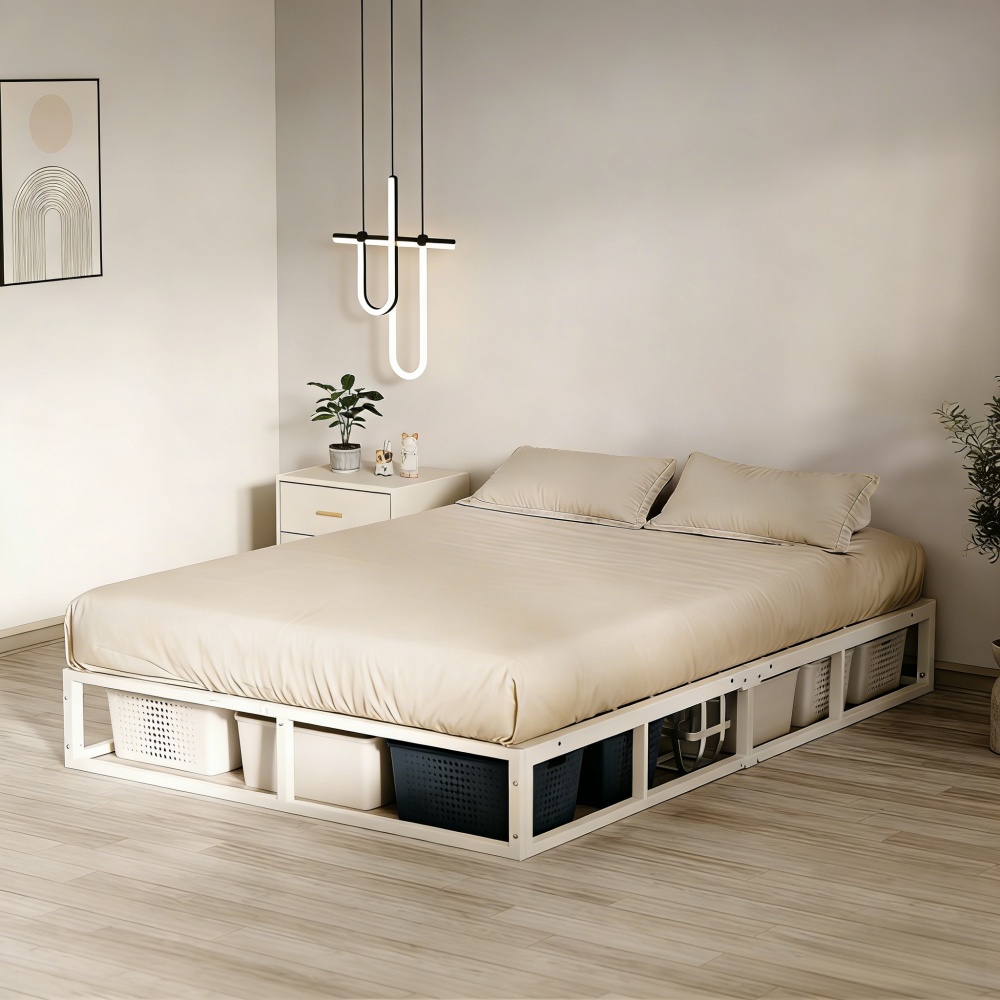 UTIMIU 철제저상침대 무헤드 침대프레임 수납침대 25cm 높이, 화이트 120,900원