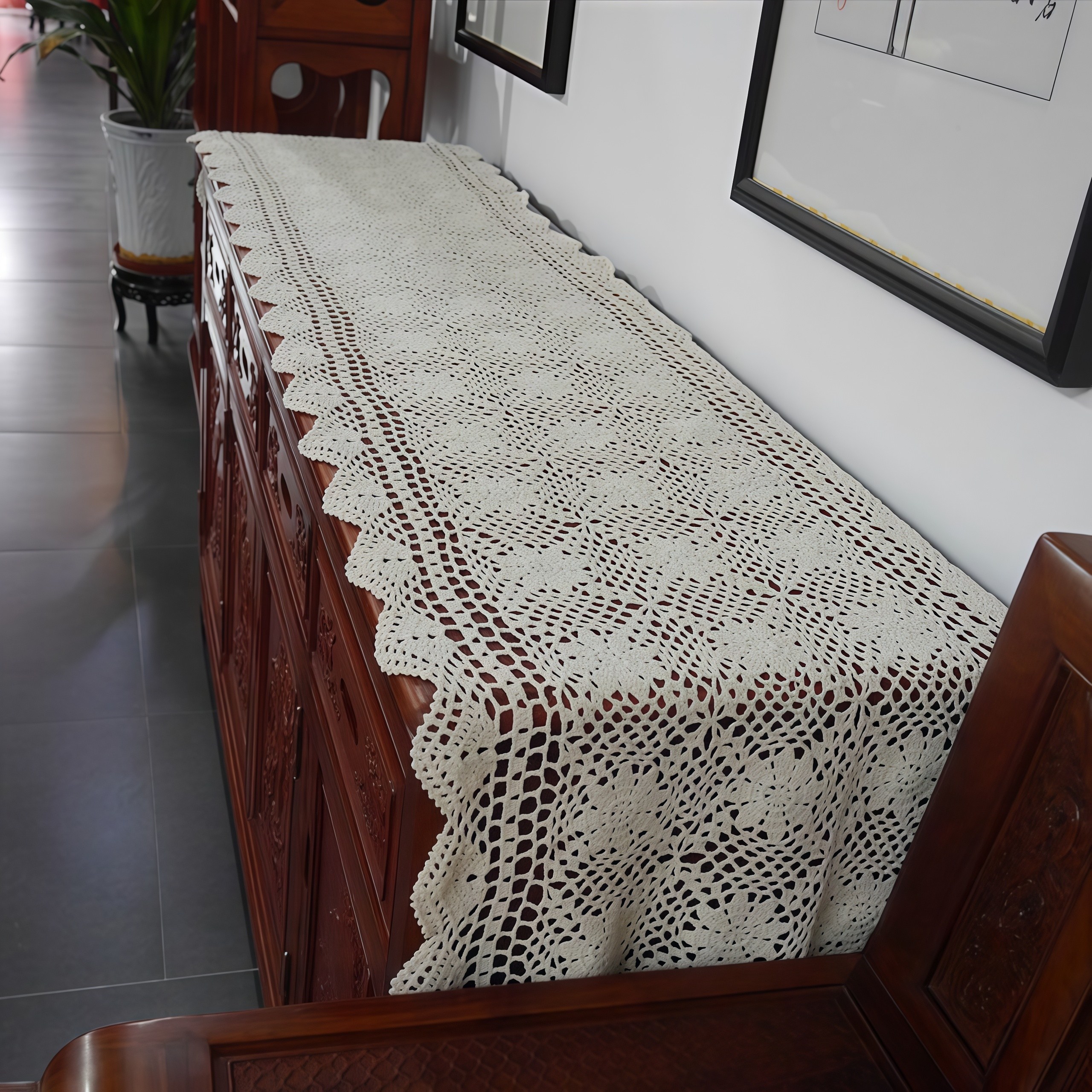 SKANDSALO 대형사이즈 손뜨개 협탁보 식탁보 미니테이블보 패브릭가리개 플리마켓 캠핑테이블 19,990원